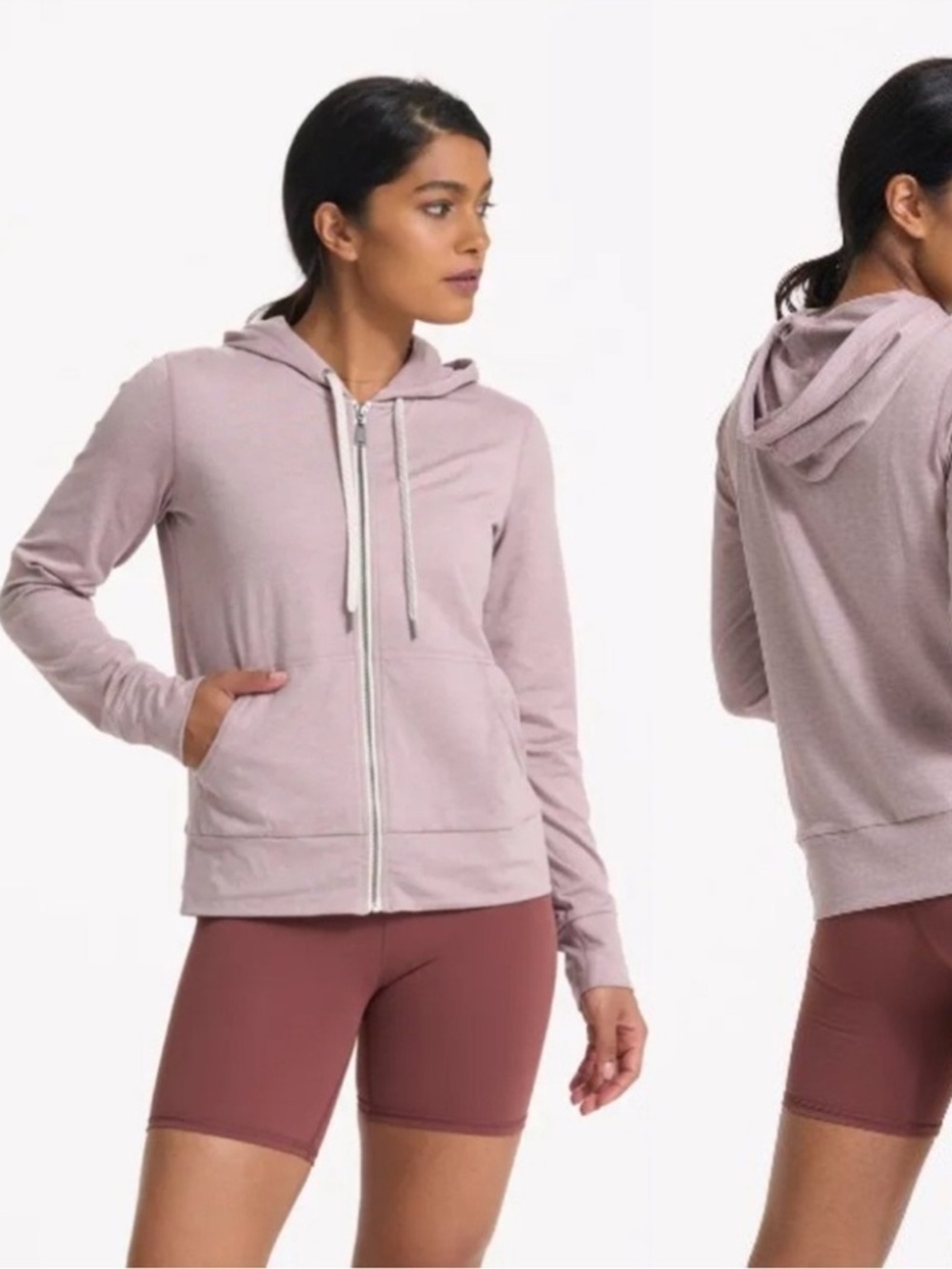 Vouri Halo 2.0 Women's Hoodie Sweatshirt, Pink Heather, Size Large